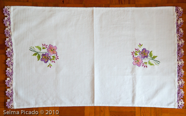 Pano para sala com a barra em crochet